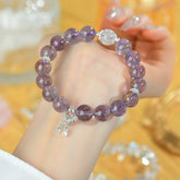 Natural Large Particle Light Amethyst Blue Moonlight Butterfly Bracelet - Purification & Energy